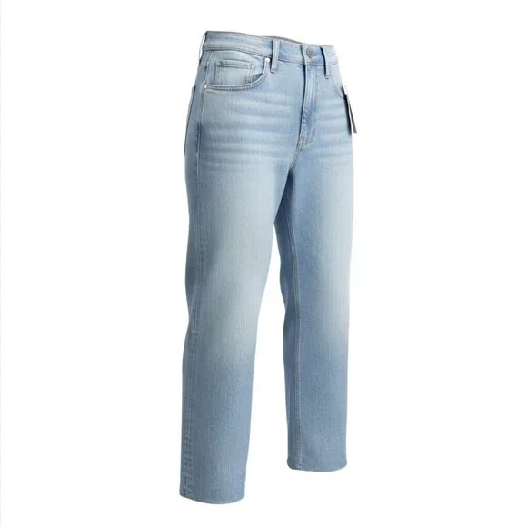 New With Tags MoCo14W Women's High Rise Wide Leg Jeans Raw Hem Tummy Control - Picture 6 of 14